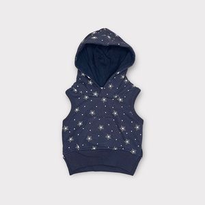 Little Bipsy Star Pattern Hooded Sleeveless Blue Top
